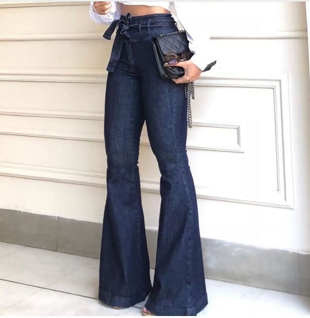 Lace up bell bottom on sale jeans