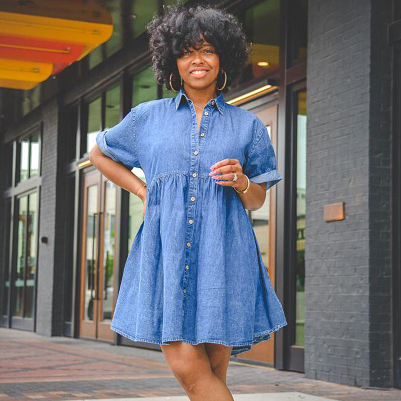 Flare denim outlet dress