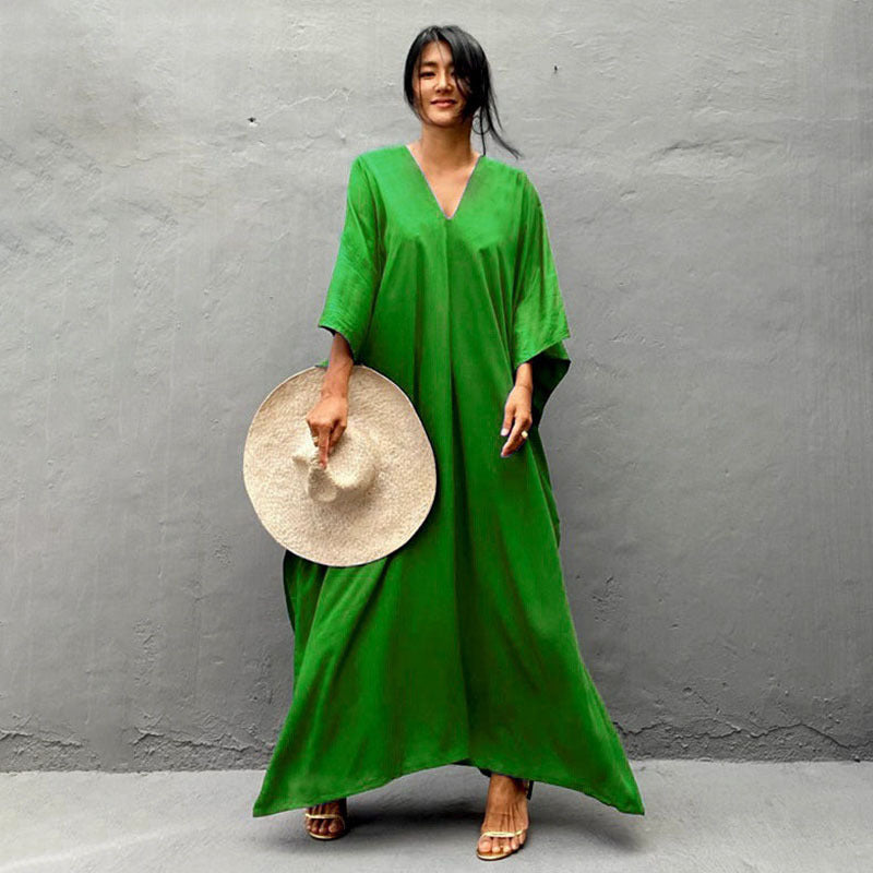 Relax Fit Versatile Solid Color Kaftan