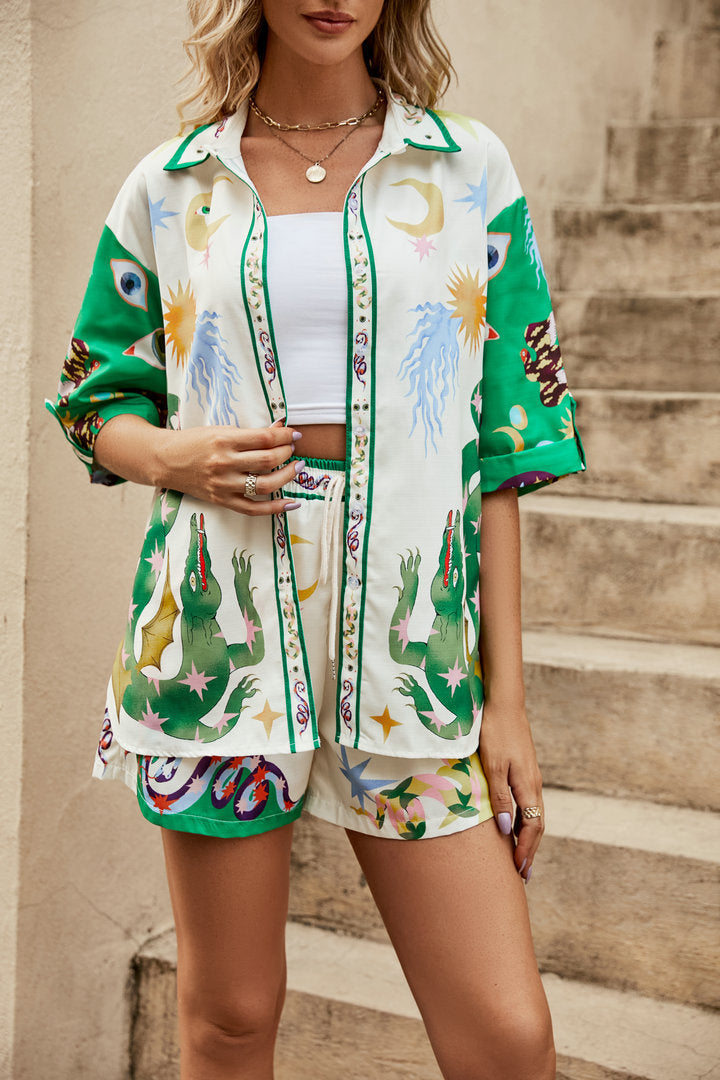 Summer Printed Casual Two Piece