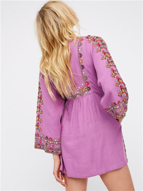 Melania New Embroidered Bohemian Mini Kimono