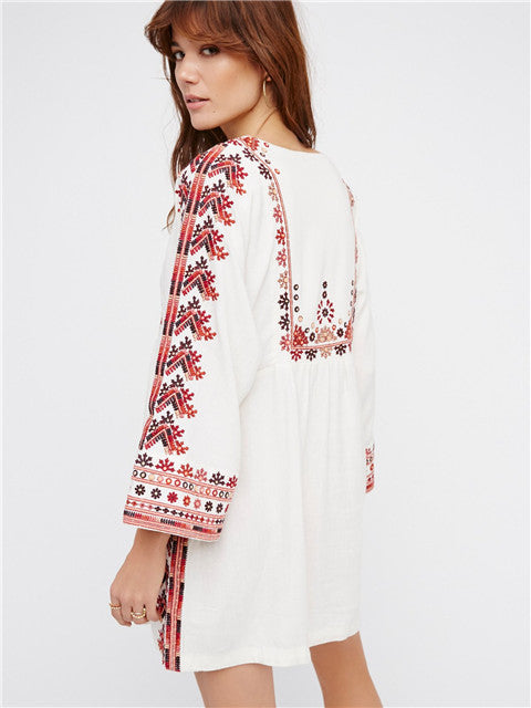 Melania New Embroidered Bohemian Mini Kimono