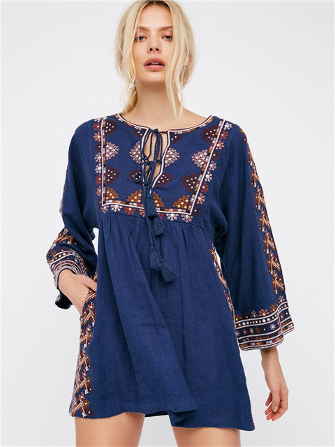 Melania New Embroidered Bohemian Mini Kimono