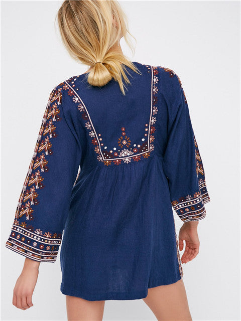 Melania New Embroidered Bohemian Mini Kimono