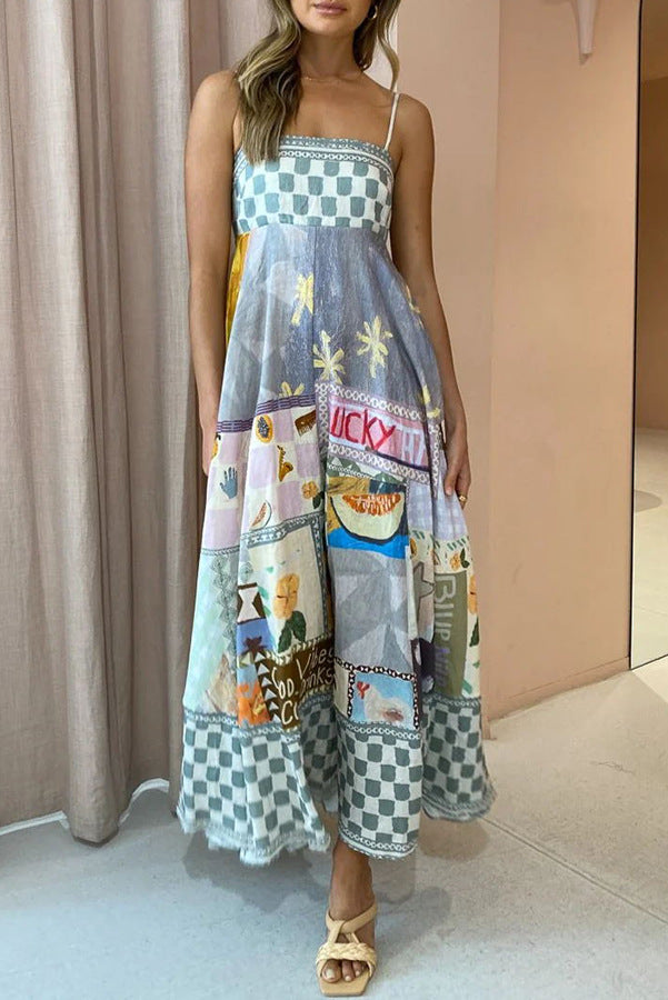 Sexy Printed A Line Casual Dress