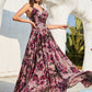 Floral Print Sleeveless Gown