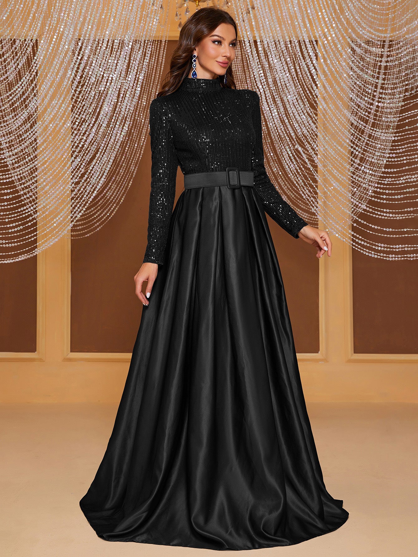 Formal Black High Neck Gown Something She Likes Wholesale