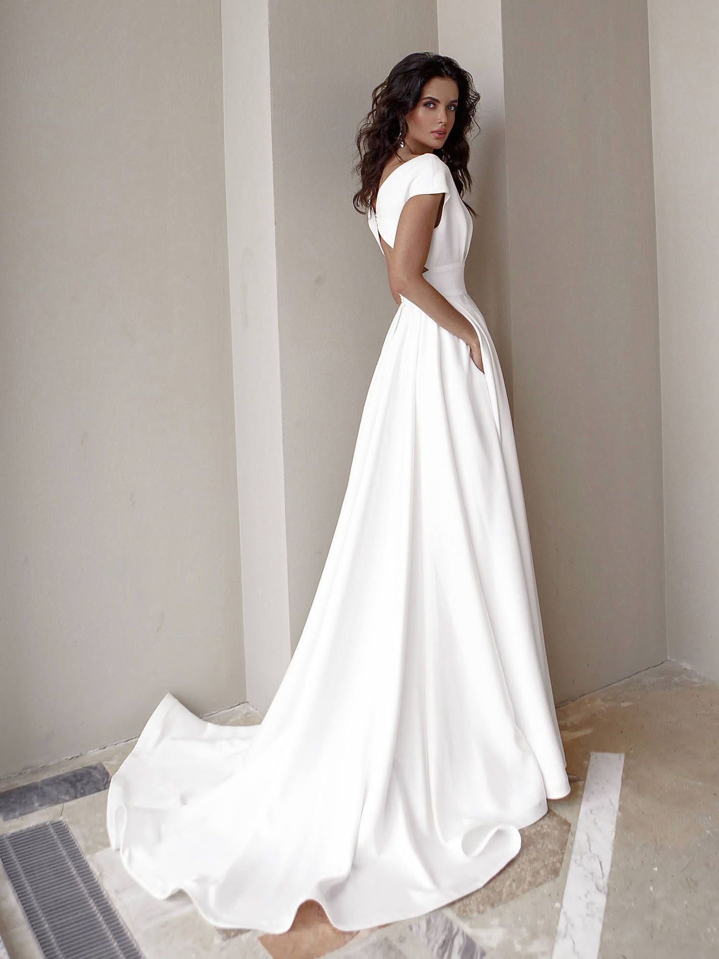 Melrose White Off Shoulder Elegant Gown